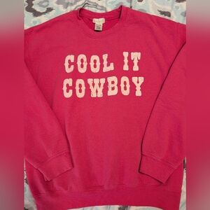 Cool It Cowboy Pink Sweater